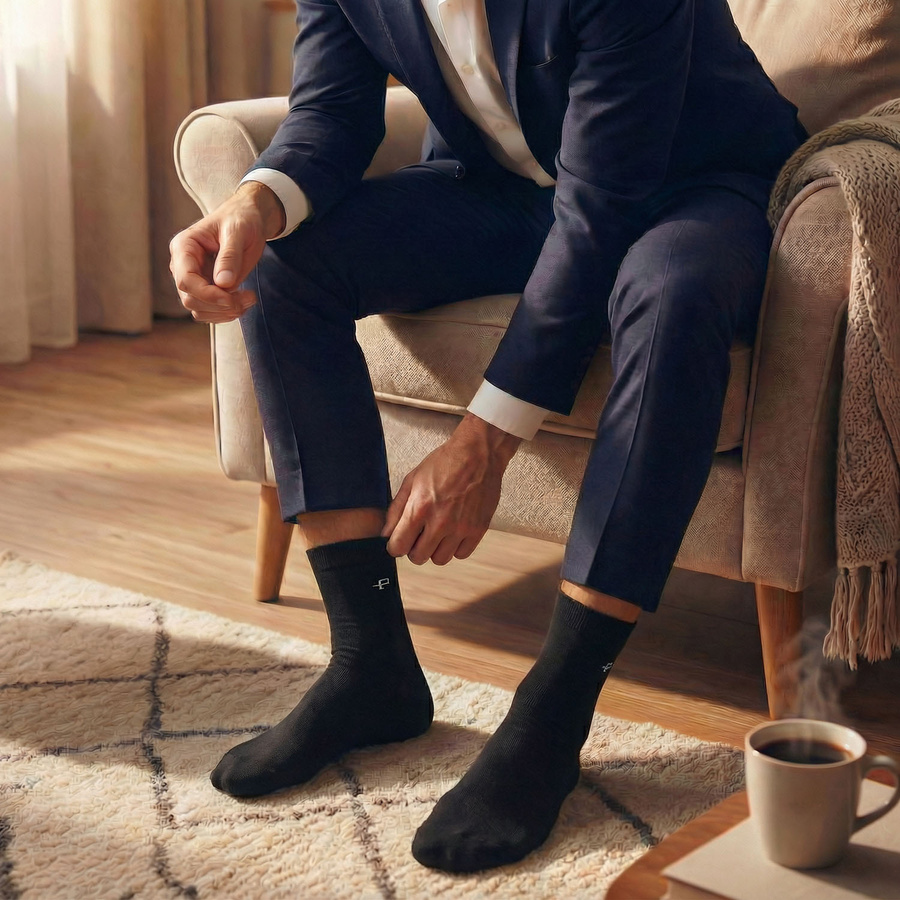 Mehrfarbiges Set Herren-Socken in Größe 40-45, hergestellt aus Baumwolle und Elasthan - Peterson – Bild 7
