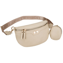 Beige Damen-Gürteltasche aus Öko-Leder mit abnehmbarer Geldbörse – Peterson