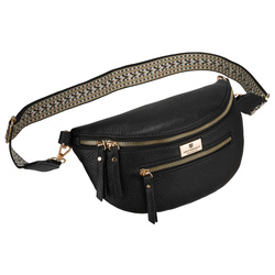 Schwarze Damen-Gürteltasche aus Öko-Leder, ein Kammer – Peterson