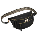 Schwarze Damen-Gürteltasche aus Öko-Leder, ein Kammer - Peterson