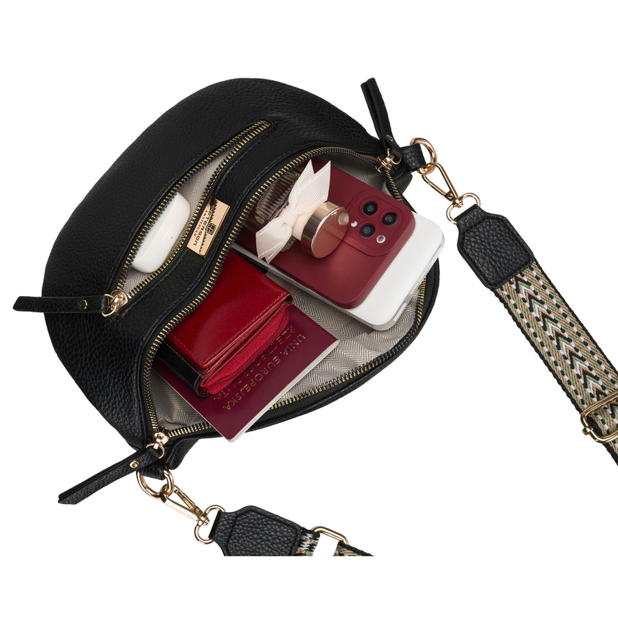 Schwarze Damen-Gürteltasche aus Öko-Leder, ein Kammer - Peterson – Bild 12