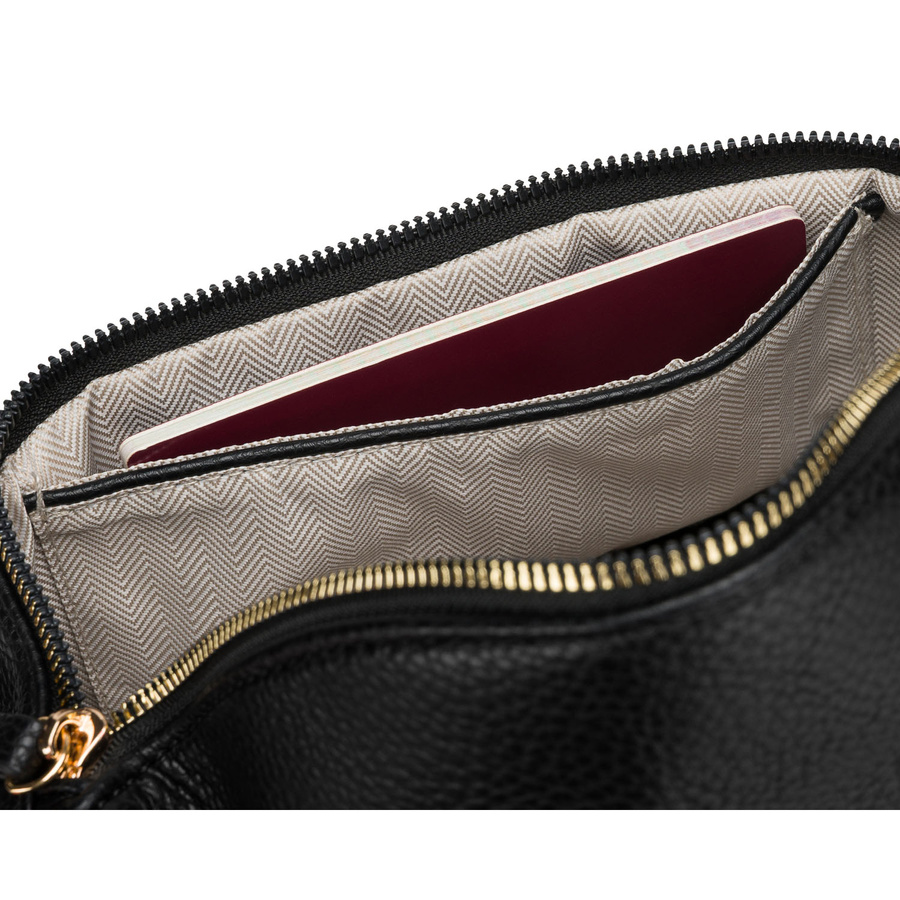 Schwarze Damen-Gürteltasche aus Öko-Leder, ein Kammer - Peterson – Bild 7