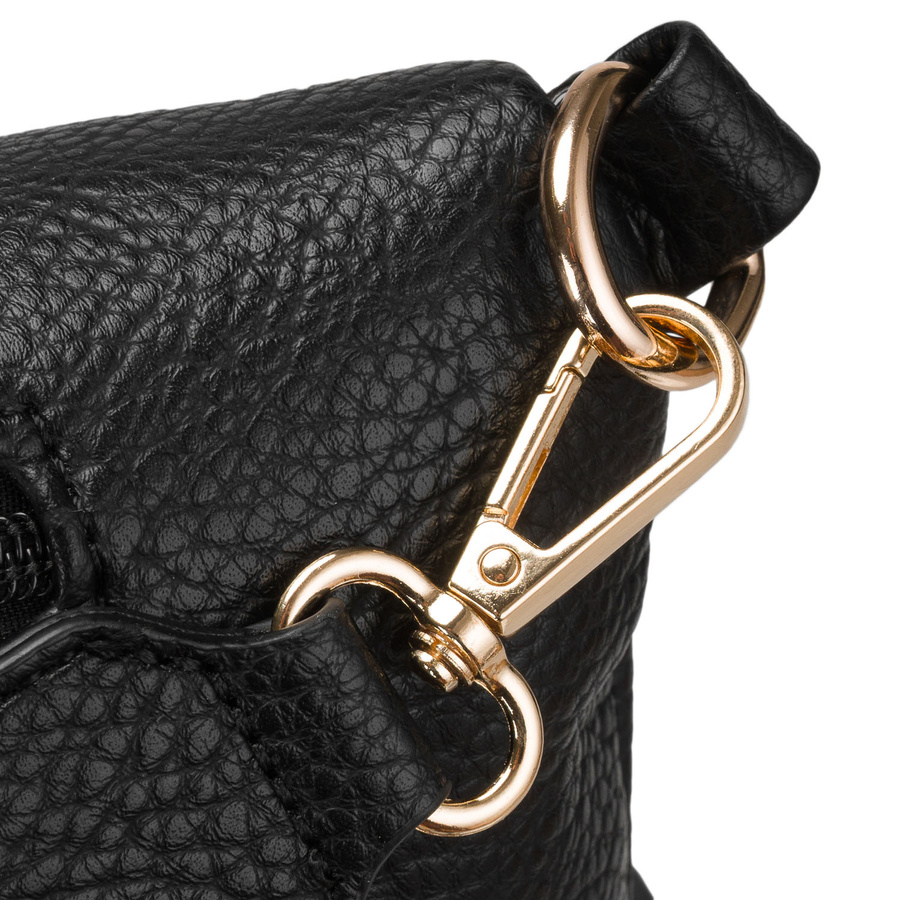 Schwarze Damen-Gürteltasche aus Öko-Leder, ein Kammer - Peterson – Bild 9