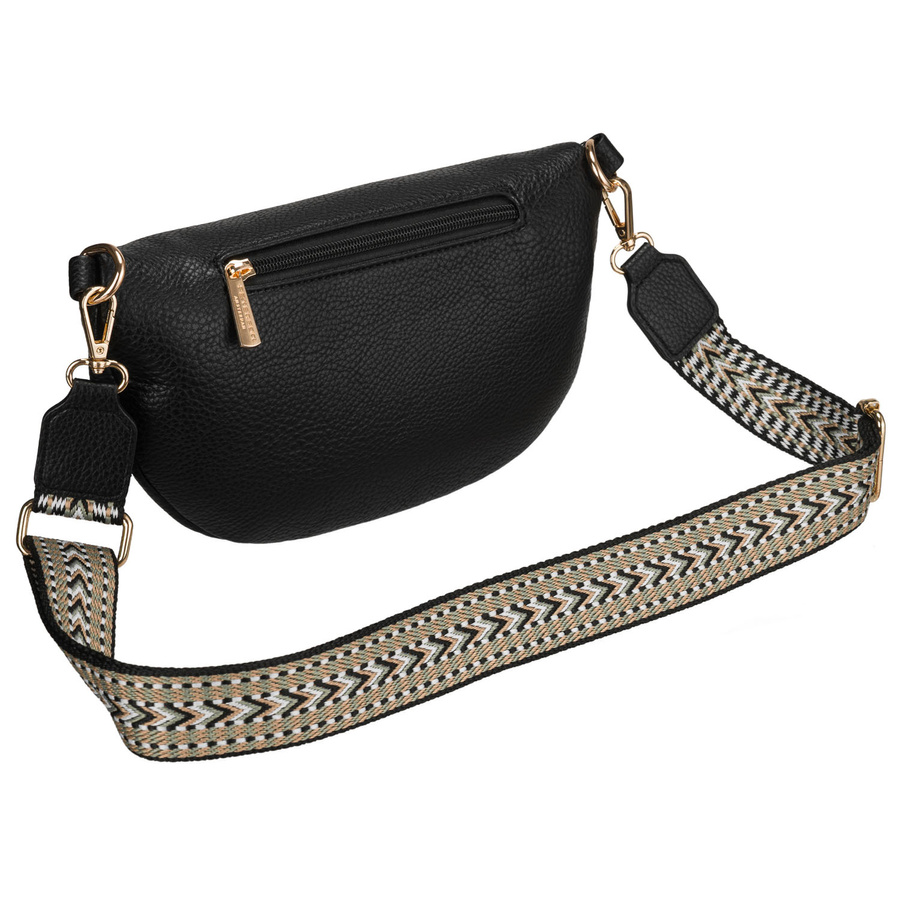 Schwarze Damen-Gürteltasche aus Öko-Leder, ein Kammer - Peterson – Bild 4