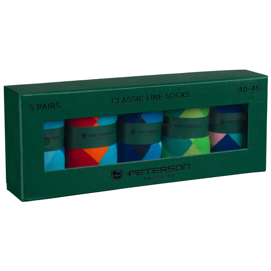 Mehrfarbiges Set Herren-Socken in Größe 40-45 aus Baumwolle und Polyester - Peterson – Bild 3