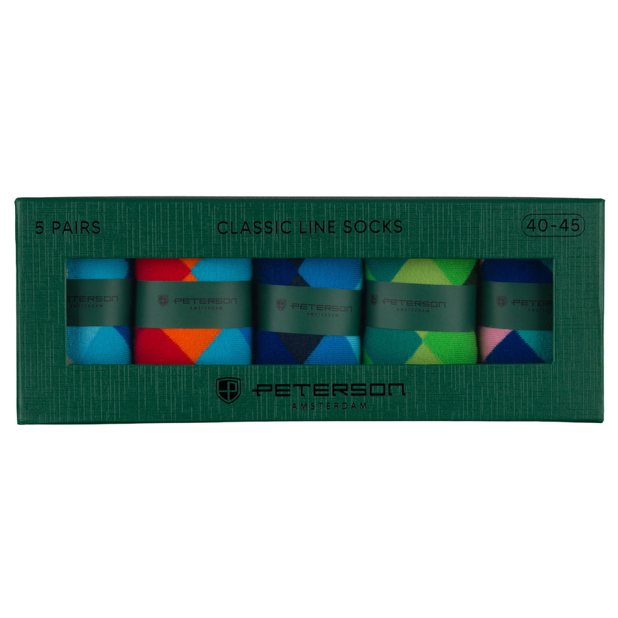 Mehrfarbiges Set Herren-Socken in Größe 40-45 aus Baumwolle und Polyester - Peterson – Bild 4