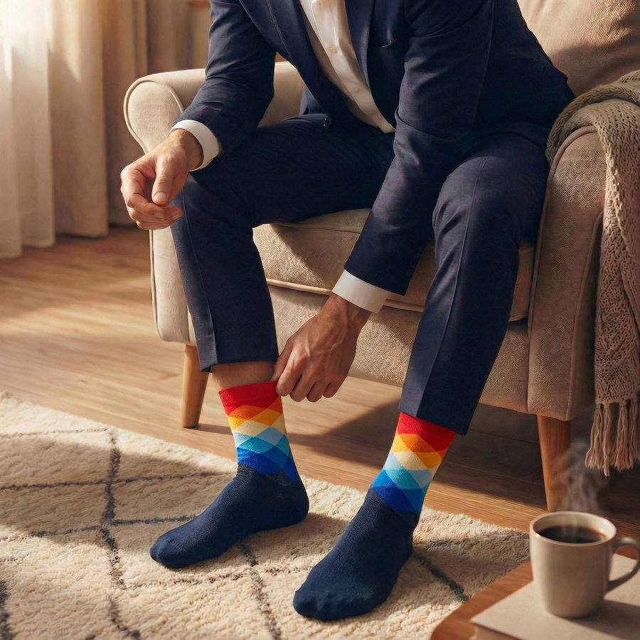 Mehrfarbiges Set Herren-Socken in Größe 40-45 aus Baumwolle und Polyester - Peterson – Bild 5