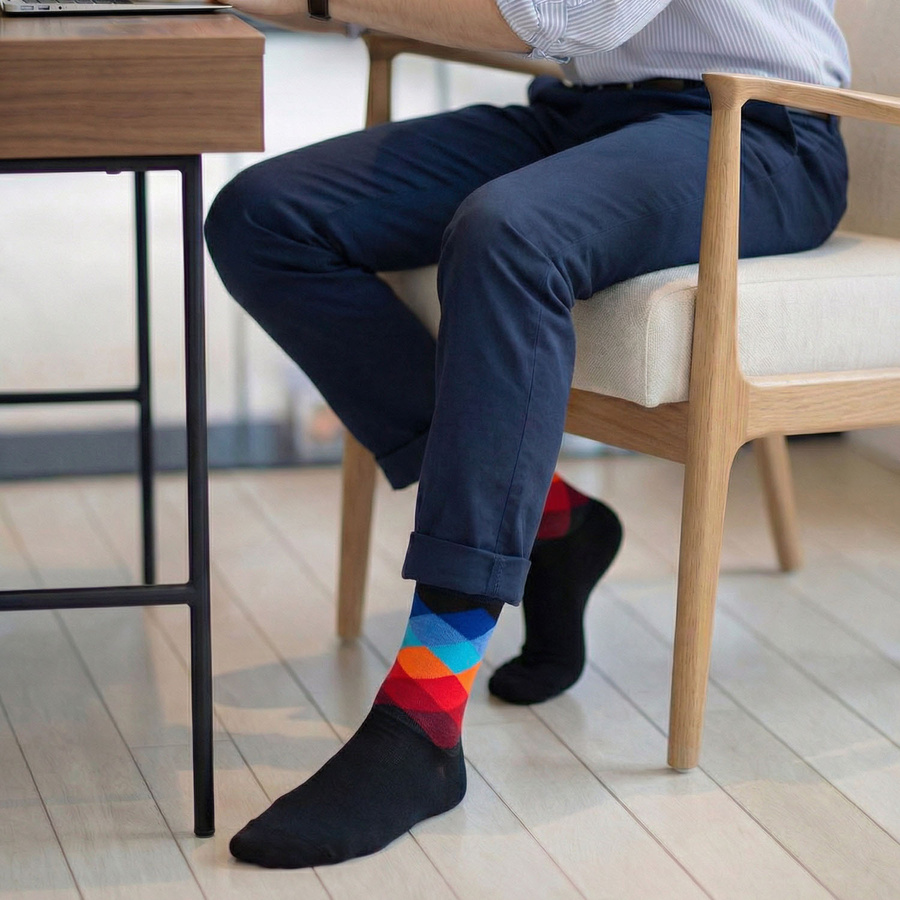 Mehrfarbiges Set Herren-Socken in Größe 40-45 aus Baumwolle und Polyester - Peterson – Bild 6