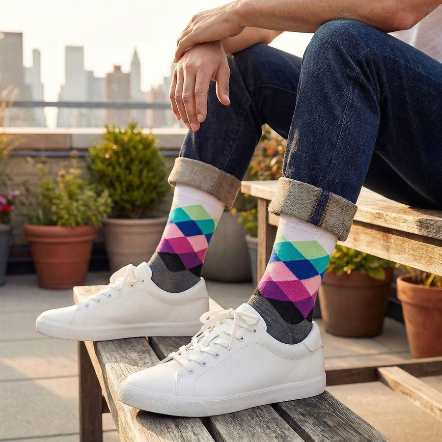 Mehrfarbiges Set Herren-Socken in Größe 40-45 aus Baumwolle und Polyester - Peterson – Bild 8