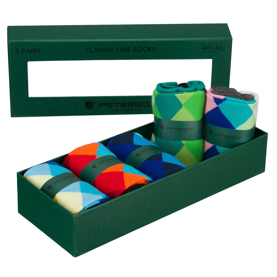 Mehrfarbiges Set Herren-Socken in Größe 40-45 aus Baumwolle und Polyester - Peterson – Bild 2
