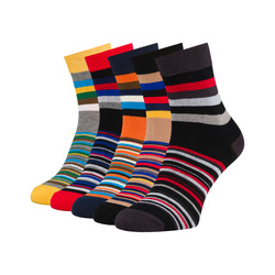 Set mit 5 Paar Herren-Socken mit Streifen in Größe 40-45 – Peterson