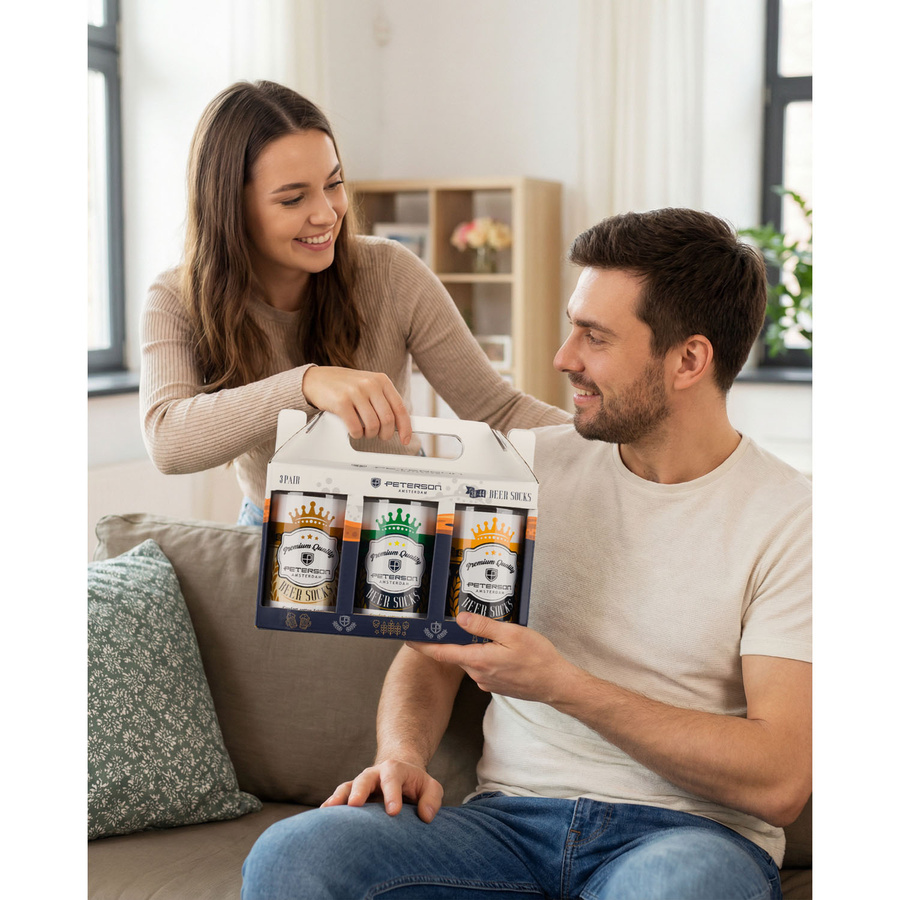 Set Herren-Socken mit verschiedenen Biermotiven in Größe 38-45 - Peterson – Bild 25
