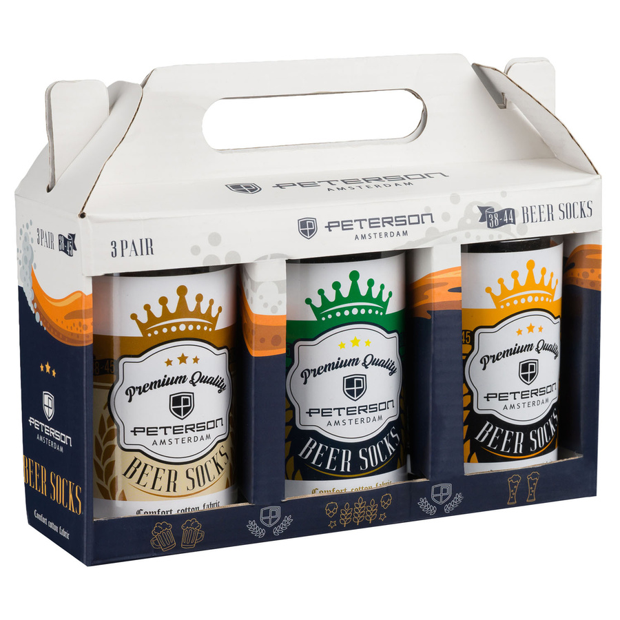 Set Herren-Socken mit verschiedenen Biermotiven in Größe 38-45 - Peterson – Bild 3