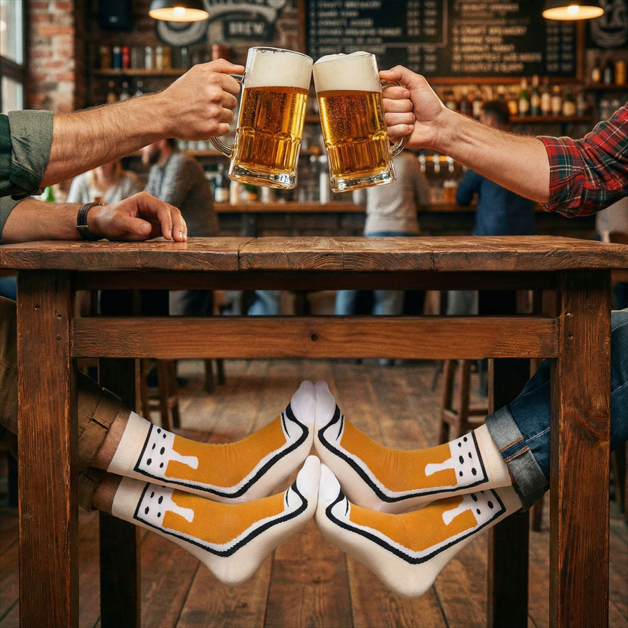 Set Herren-Socken mit verschiedenen Biermotiven in Größe 38-45 - Peterson – Bild 34