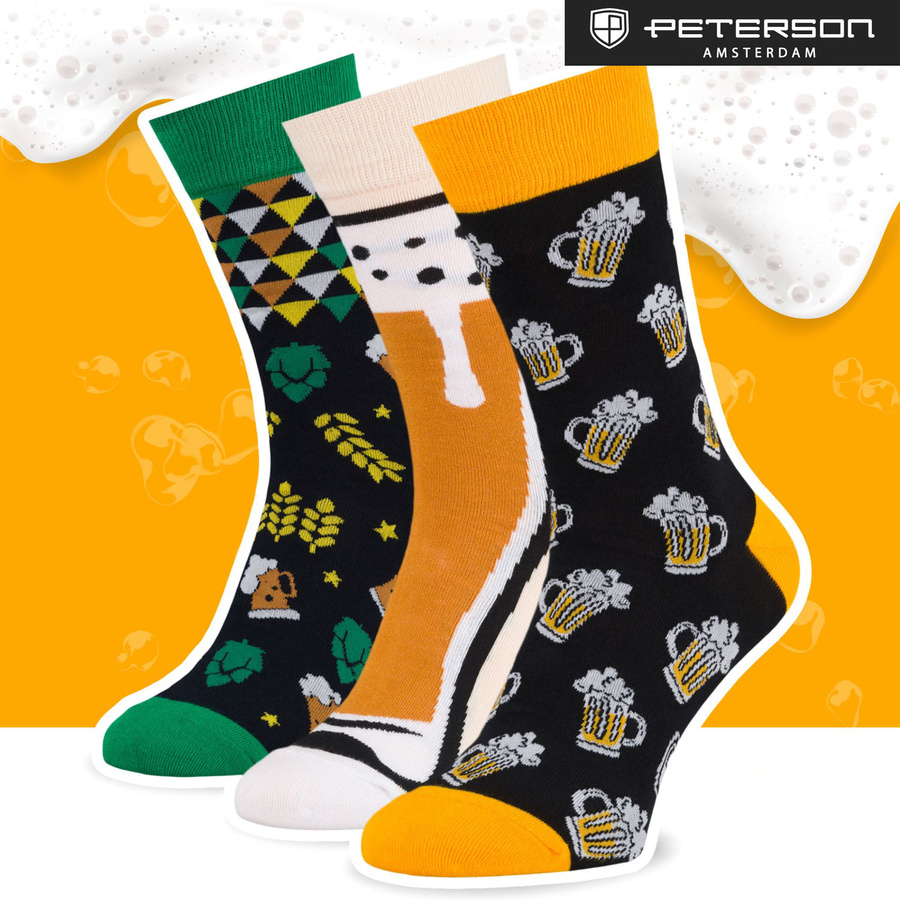 Set Herren-Socken mit verschiedenen Biermotiven in Größe 38-45 - Peterson – Bild 40