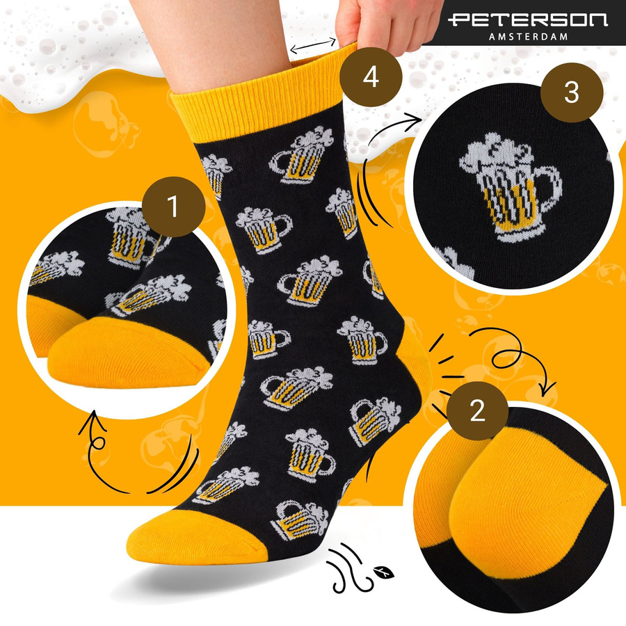 Set Herren-Socken mit verschiedenen Biermotiven in Größe 38-45 - Peterson – Bild 41