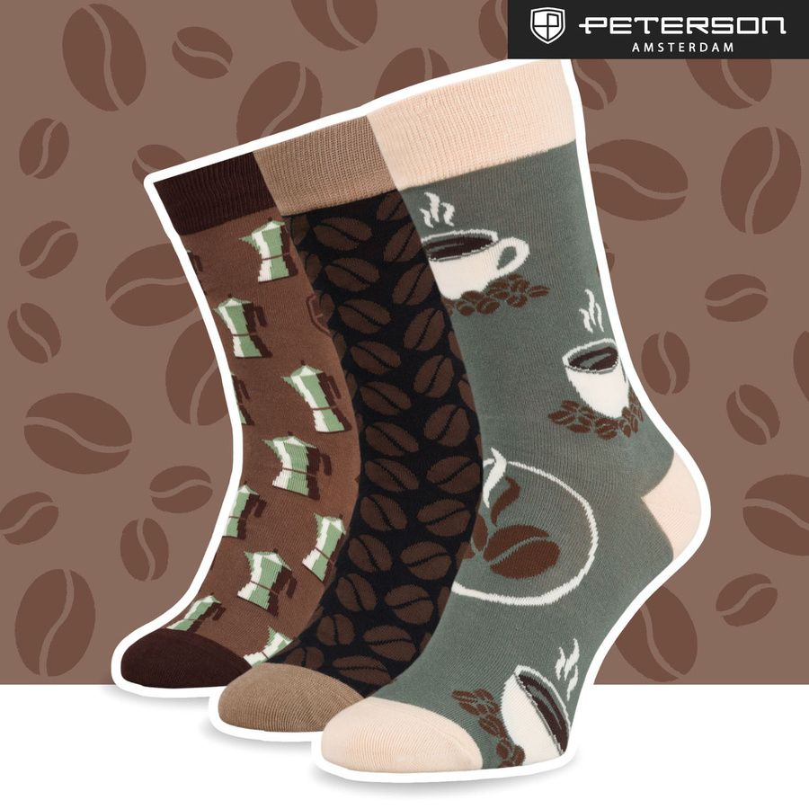 Set Herren-Socken mit verschiedenen Kaffeemotiven in Größe 38-44 - Peterson – Bild 23