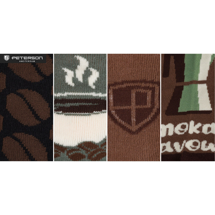 Set Herren-Socken mit verschiedenen Kaffeemotiven in Größe 38-44 - Peterson – Bild 32