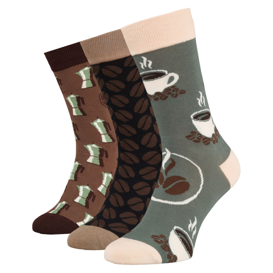 Set Herren-Socken mit verschiedenen Kaffeemotiven in Größe 38-44 - Peterson – Bild 5