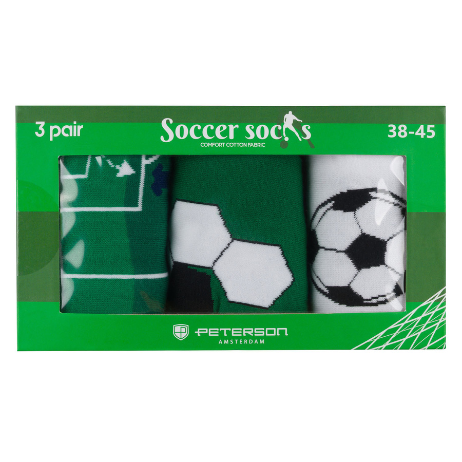 Set Herrensocken in Größe 38-44 mit Fußball-Motiv - Peterson – Bild 7