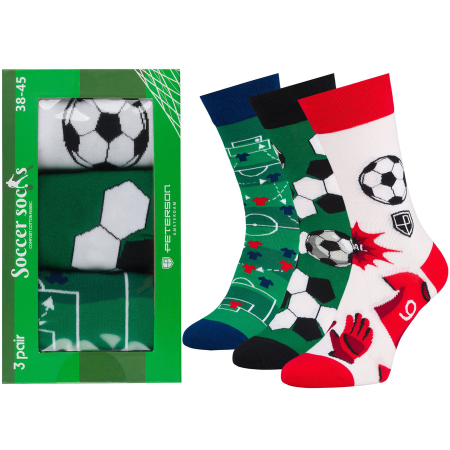 Set Herrensocken in Größe 38-44 mit Fußball-Motiv - Peterson – Bild 2