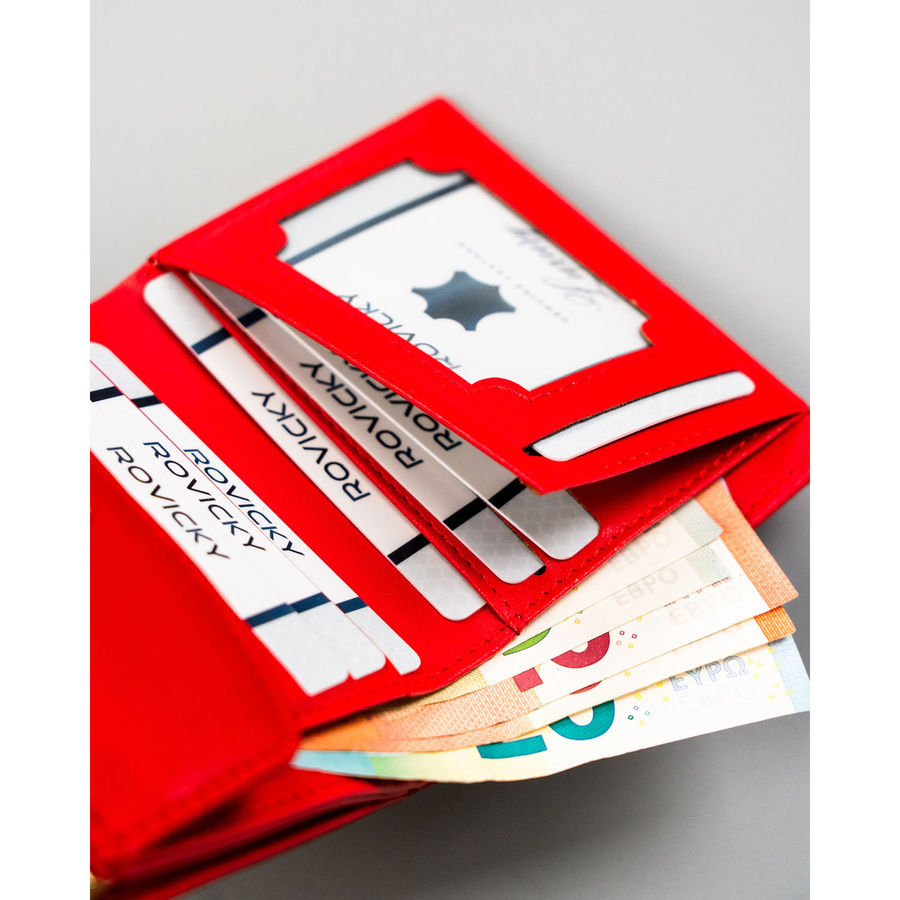 Rotes Etui für Dokumente aus echtem Leder, passend für Fahrzeugschein - Rovicky – Bild 8
