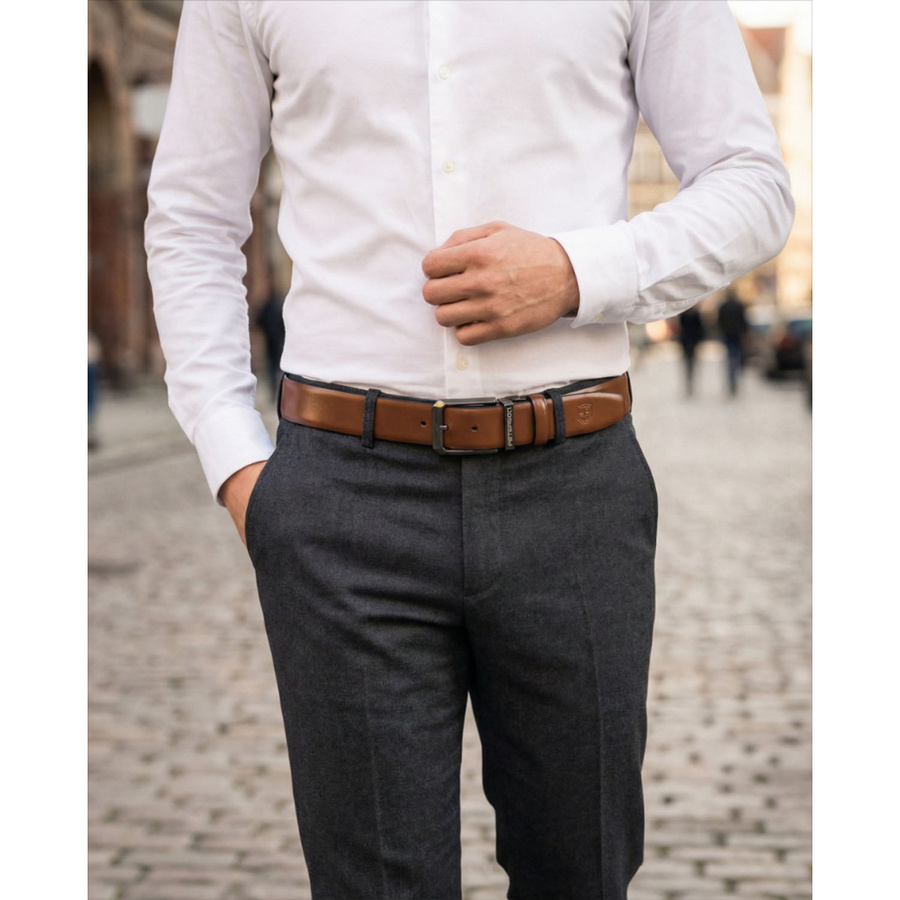 Beidseitiger Herren-Gürtel aus Leder in Schwarz und Braun - Peterson – Bild 3