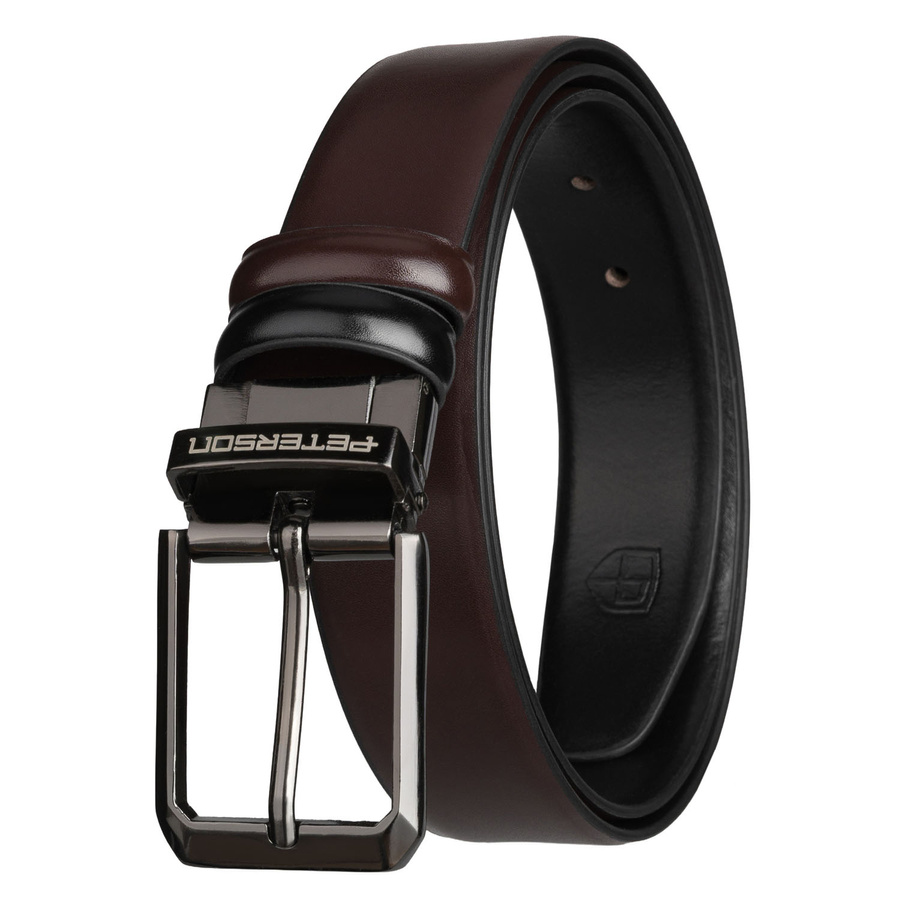 Beidseitiger Herren-Gürtel in Schwarz und Dunkelbraun mit drehbarer Schnalle - Peterson – Bild 5