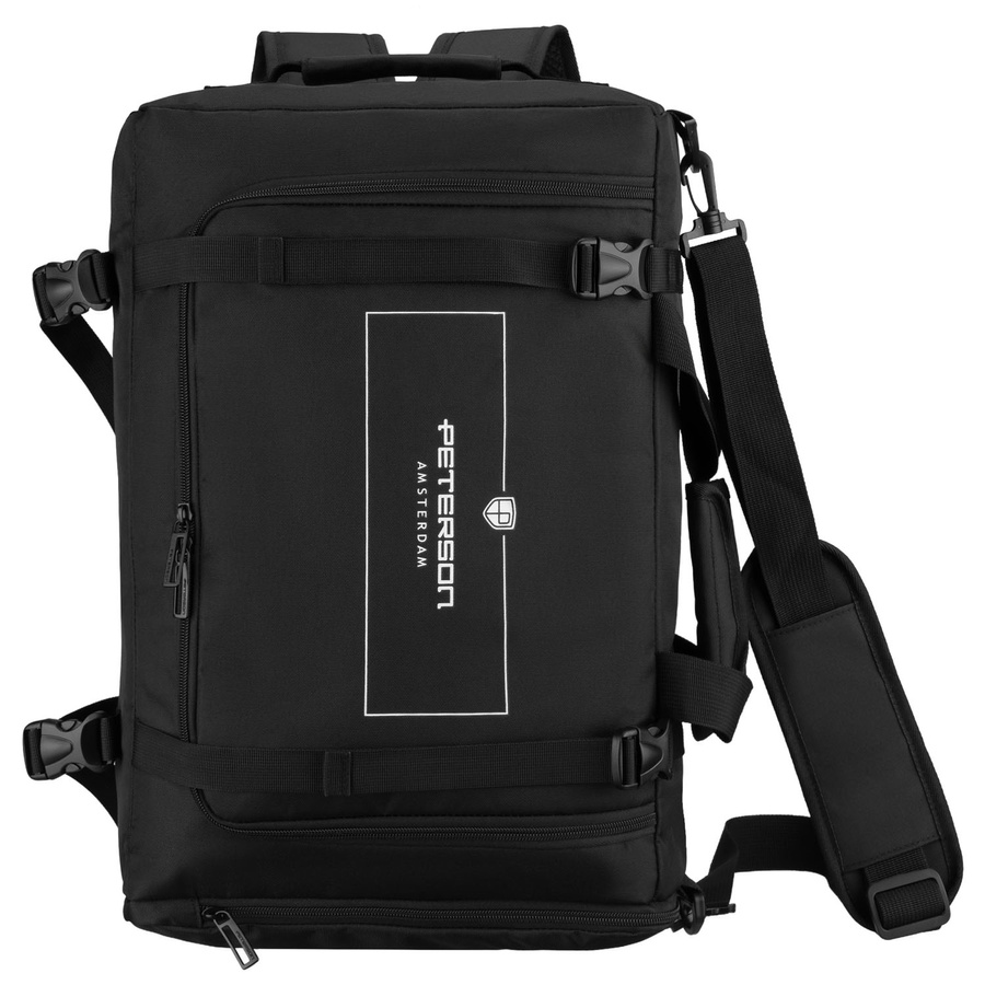 Reiserucksack mit Taschenfunktion aus Polyester in Schwarz - Peterson – Bild 3
