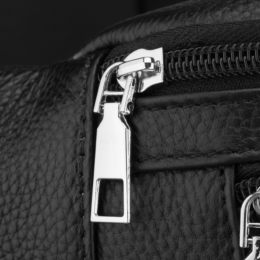Schwarze Herrengürteltasche aus echtem Leder, ein Kammer - Rovicky – Bild 5