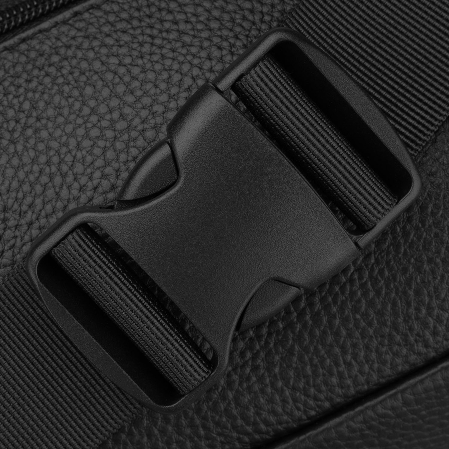 Schwarze Herrengürteltasche aus echtem Leder, ein Kammer - Rovicky – Bild 8