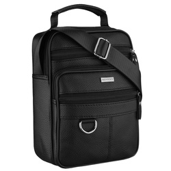 Herrentasche aus echtem Leder in Schwarz – Rovicky