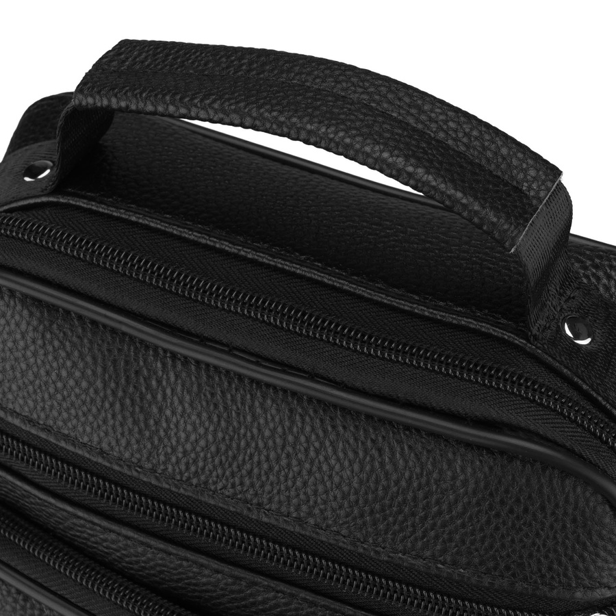 Herrentasche aus echtem Leder in Schwarz - Rovicky – Bild 5