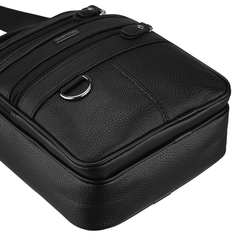 Herrentasche aus echtem Leder in Schwarz - Rovicky – Bild 9