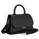 Kleine schwarze Damen-Umhängetasche Crossbody aus Öko-Leder - Peterson