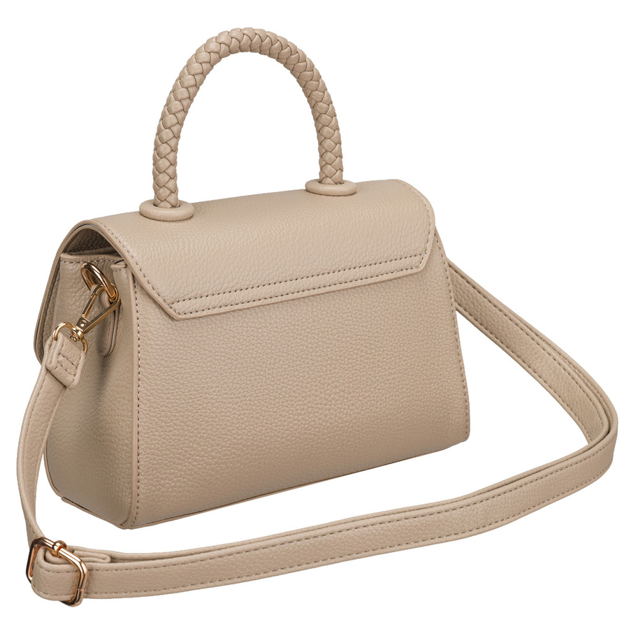 Kleine beige Damen-Umhängetasche zum Tragen in der Hand oder über der Schulter aus Öko-Leder - Peterson – Bild 4