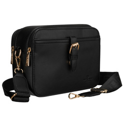 Schwarze kleine Damen-Umhängetasche Crossbody aus Öko-Leder – Peterson