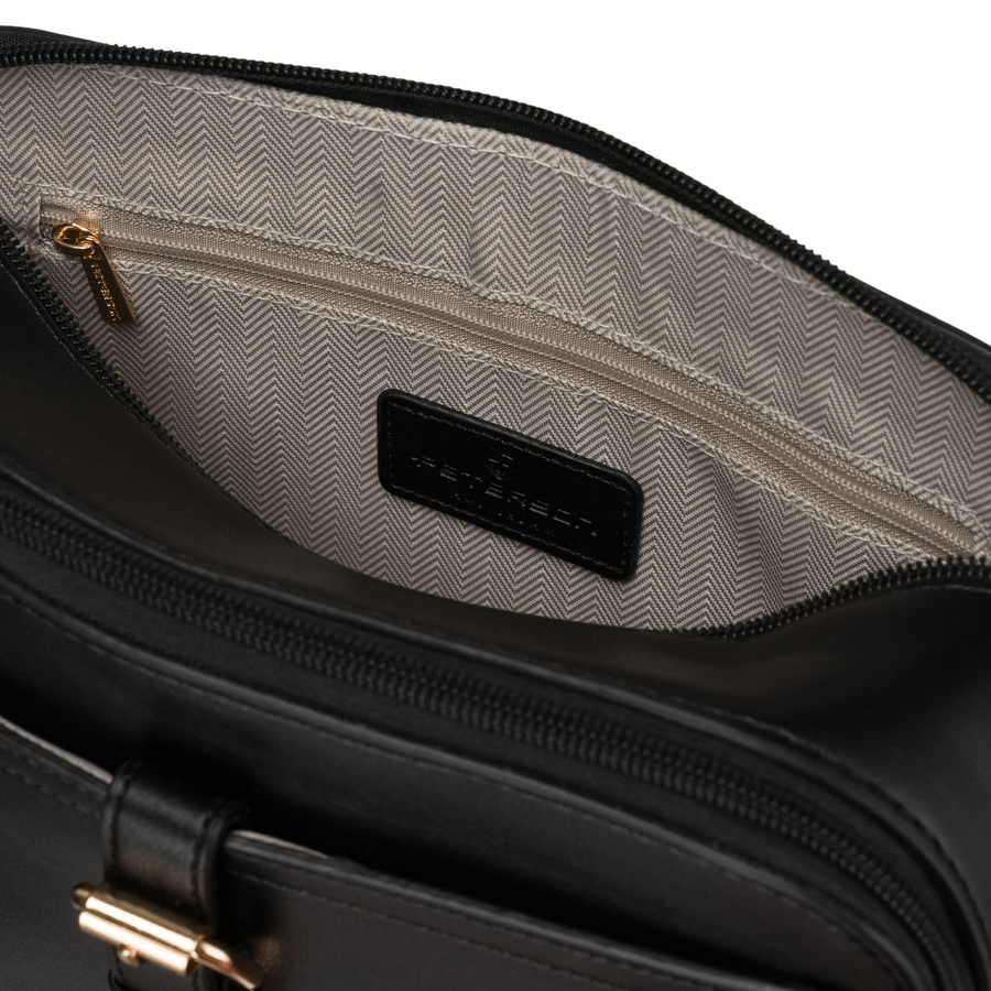 Schwarze kleine Damen-Umhängetasche Crossbody aus Öko-Leder - Peterson – Bild 10