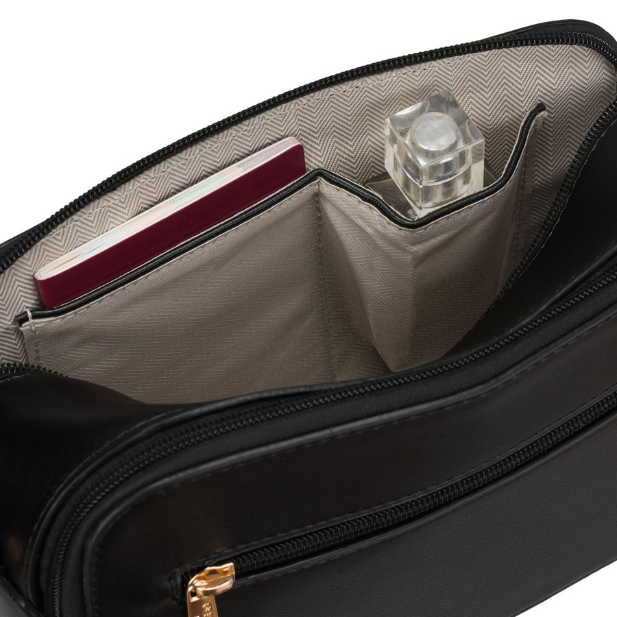 Schwarze kleine Damen-Umhängetasche Crossbody aus Öko-Leder - Peterson – Bild 11