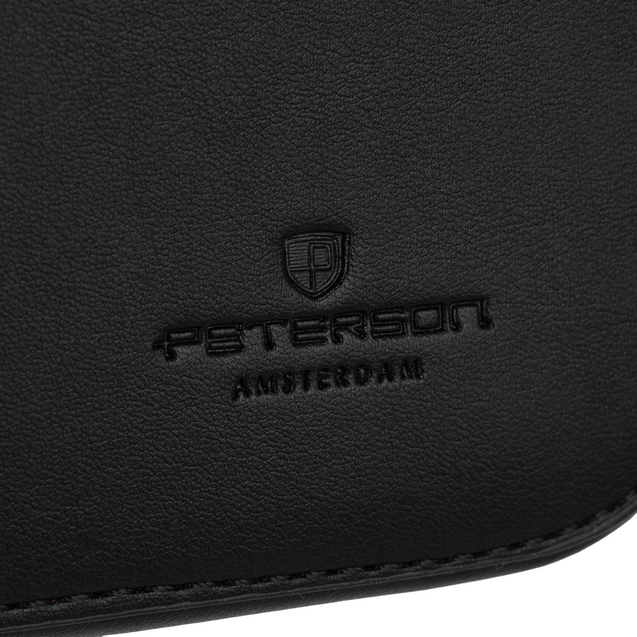 Schwarze kleine Damen-Umhängetasche Crossbody aus Öko-Leder - Peterson – Bild 8