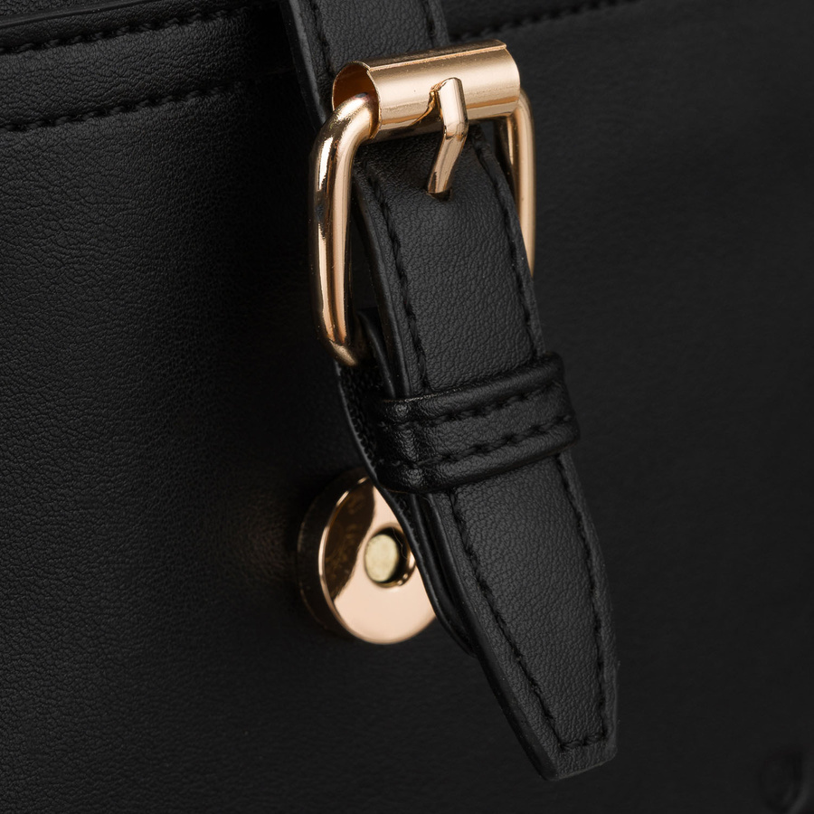 Schwarze kleine Damen-Umhängetasche Crossbody aus Öko-Leder - Peterson – Bild 6