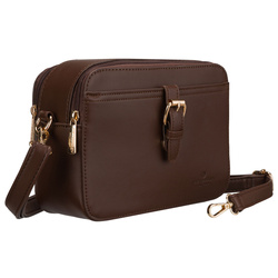 Braune kleine Damen-Umhängetasche Crossbody aus Öko-Leder – Peterson