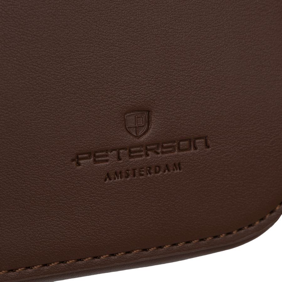 Braune kleine Damen-Umhängetasche Crossbody aus Öko-Leder - Peterson – Bild 8