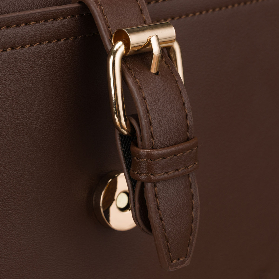 Braune kleine Damen-Umhängetasche Crossbody aus Öko-Leder - Peterson – Bild 6