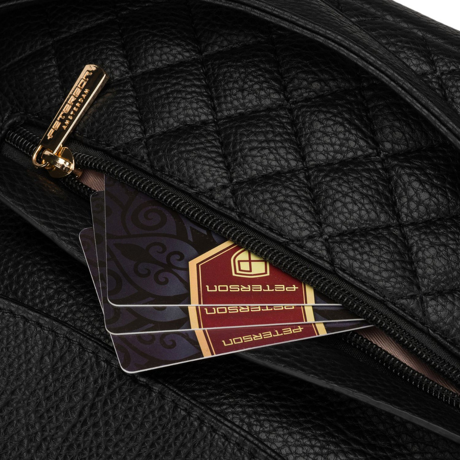 Kleiner schwarzer Damen-Rucksack 2in1 Umhängetasche urban aus Öko-Leder - Peterson – Bild 14