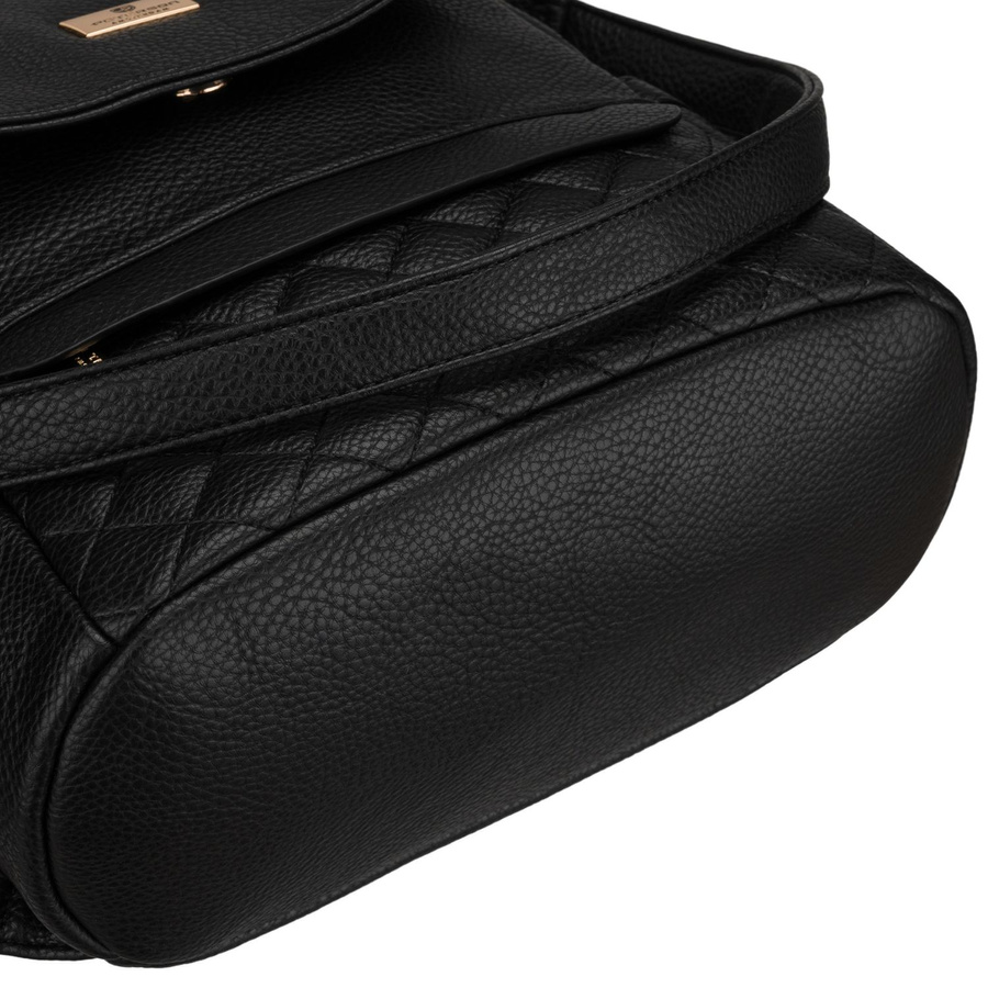 Kleiner schwarzer Damen-Rucksack 2in1 Umhängetasche urban aus Öko-Leder - Peterson – Bild 11