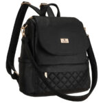 Kleiner schwarzer Damen-Rucksack 2in1 Umhängetasche urban aus Öko-Leder - Peterson