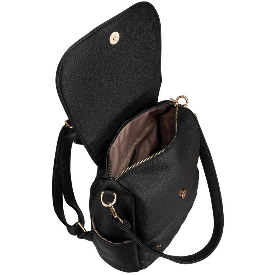 Kleiner schwarzer Damen-Rucksack 2in1 Umhängetasche urban aus Öko-Leder - Peterson – Bild 12