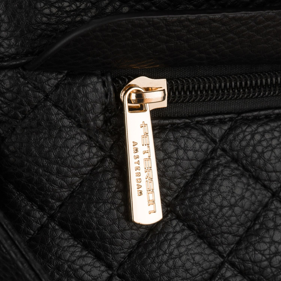 Kleiner schwarzer Damen-Rucksack 2in1 Umhängetasche urban aus Öko-Leder - Peterson – Bild 8