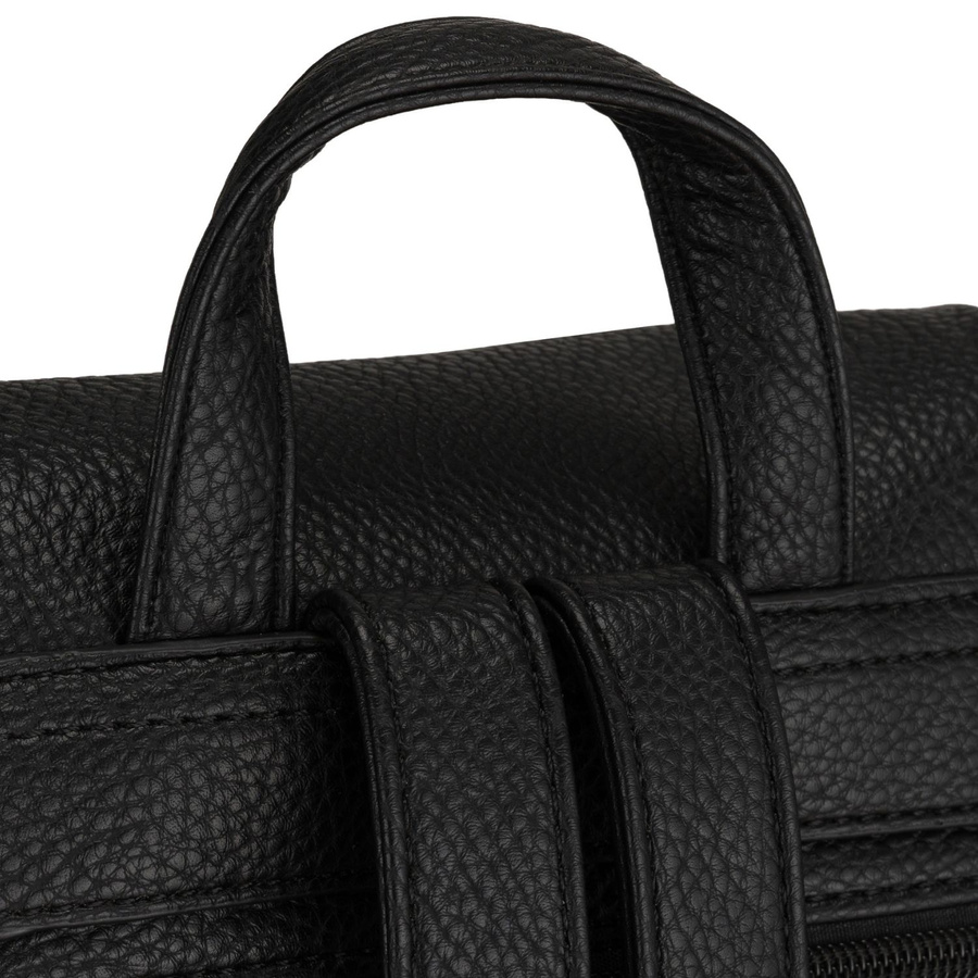 Kleiner schwarzer Damen-Rucksack 2in1 Umhängetasche urban aus Öko-Leder - Peterson – Bild 7